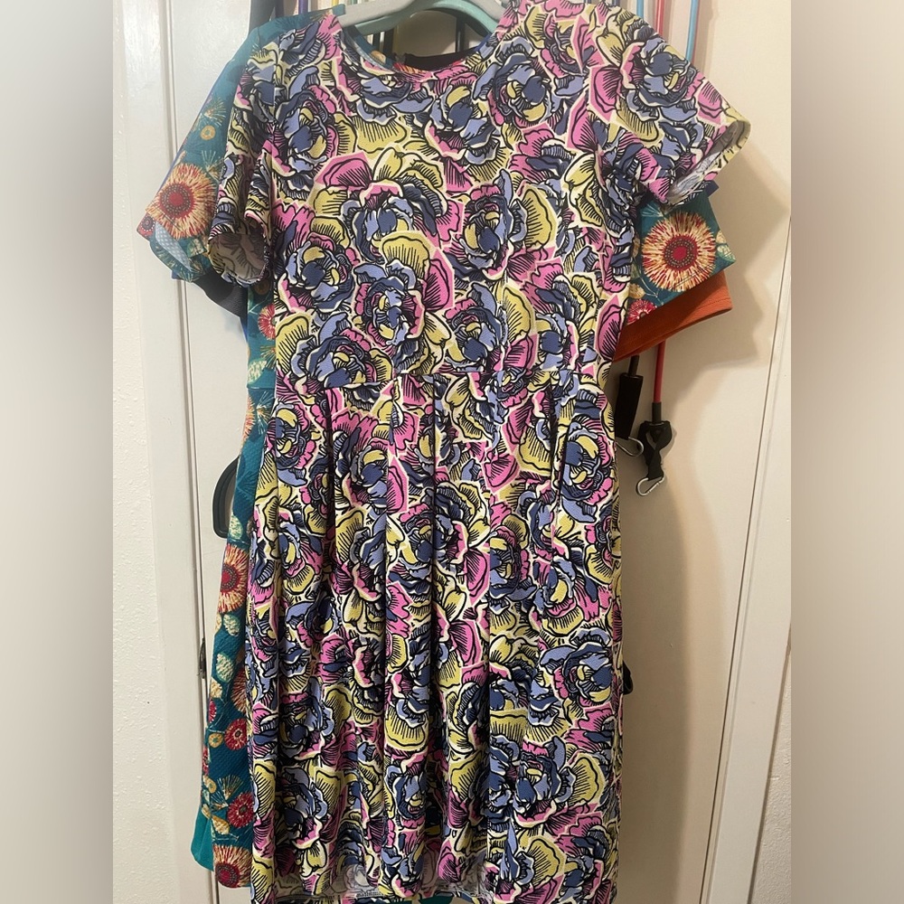 Lularoe colorful Amelia dress with pockets